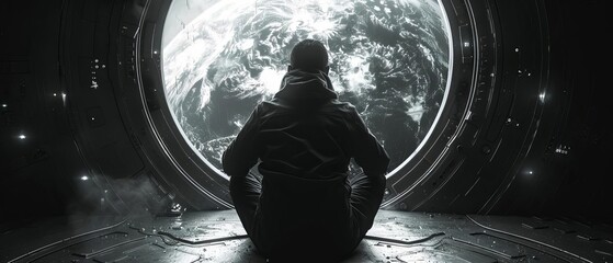 Focus head coach motivational speech top view depicting engagement methods scifi tone Monochromatic Color Scheme