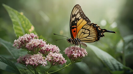Monarch Butterflies on Purple Butterfly Bush, Butterfly closed wings.


