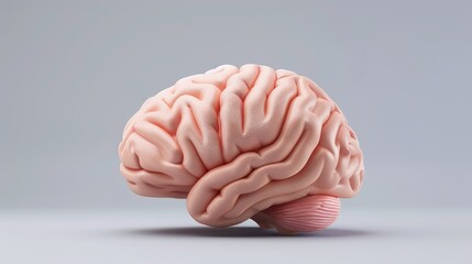 Human Brain Anatomy - Isolated on White Background