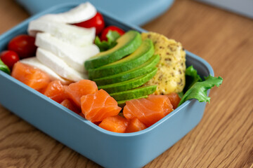 avocado, background, beans, bowl, box, broccoli, buckwheat, calcium, cheese, container, cooked, culinary, cutout, delicious, delivery, diet, dinner, dish, eat, eating, element, feta, fish, food, frenc