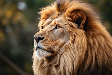 Fototapeta premium A male lions, mane detailed and lush, nobility and strength.