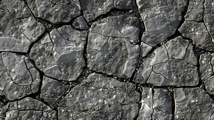 Close-up of cracked, dry earth with irregularly shaped pieces and visible texture.