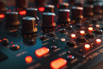  Sound music mixer control panel.