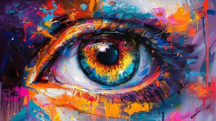Surreal Painting of a Human Eye