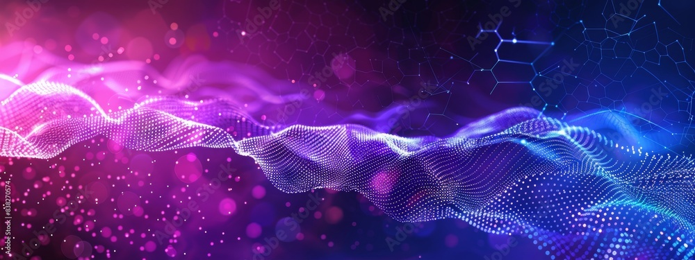 Poster this visualization depicts a large dataset of data combined with a musical stream of sounds. the abs