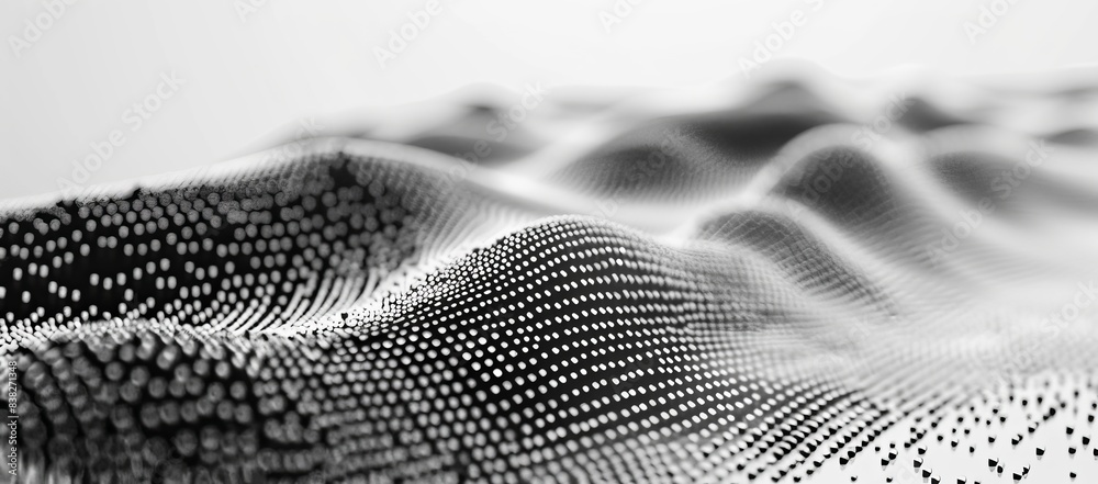Poster the data stream. 3d illustration of a neural network. big data and cybersecurity. artificial intelli