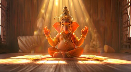 animation in the style of Lord Ganesha