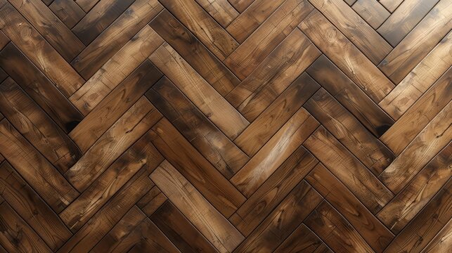 seamless herringbone parquet floor texture in warm brown tones tileable 3d rendering