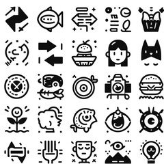 モノクロのアイコンセット