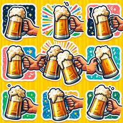 乾杯ビールステッカーセット