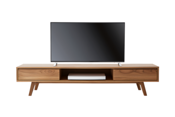 scandinavian tv stand isolated background