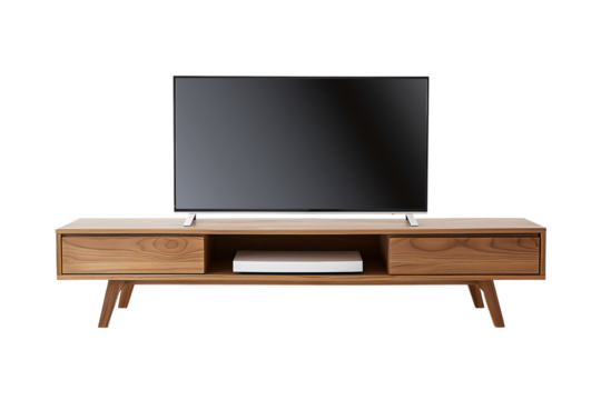 scandinavian tv stand isolated background