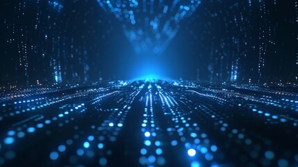 Abstract technology background, Digital cyberspace with numbers, Digital big data network connection, 3D rendering