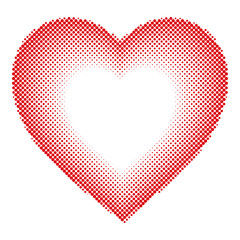 ハーフトーン　ハート　赤　水玉　ドット　イラスト