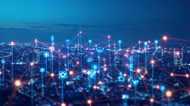 Rendering of smart contracts supply chain DeFi blockchain technology business solution