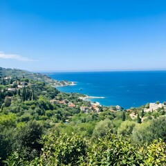 Obraz premium landscape with trees and sea