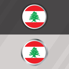 Vector Lebanon Round Flag Template