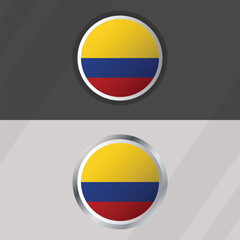 Vector Colombia Round Flag Template