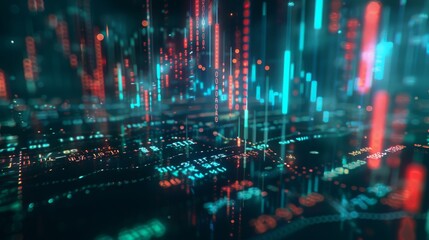Fototapeta premium An AI-generated candle stock graph of the Forex market in the background of a trade chart.