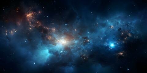 Fototapeta premium Abstract futuristic galaxy view with stars nebula and black holes. Concept Space Photography, Abstract Art, Futuristic Galaxies, Celestial Bodies, Dark Matter