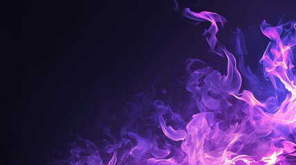 Obraz premium Purple flame isolated on black background 