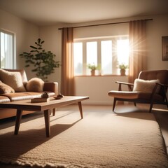 Fototapeta premium Modern bright interiors apartment Living room