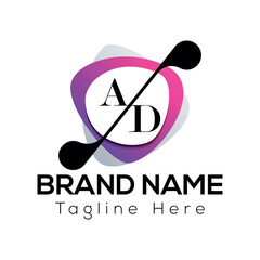 Abstract AD letter modern initial lettermarks logo design	