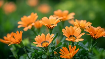 Flowing Orange Gazania Flowers Represent Growth and Vitality Perfect for Gardening or Nature Themes in Spring.