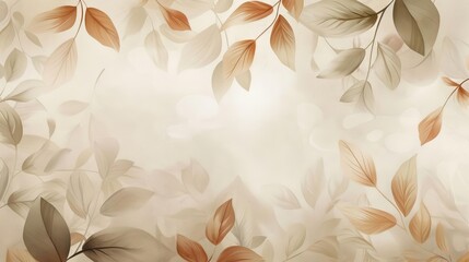 soothing abstract background with natural leaves in light brown and beige tones minimalist wallpaper design evoking tranquility and elegance