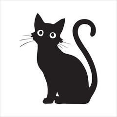 Cat Vetor, silhouette, illustration,