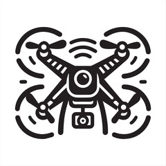 Drone, vector, silhouette