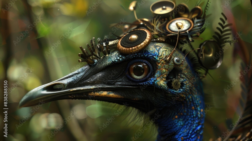 Wall mural Steampunk Cassowary