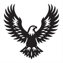 Obraz premium Eagle flying, vector, silhouette
