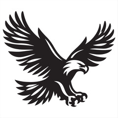 Eagle flying, vector, silhouette