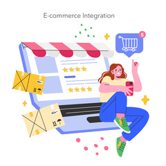 Retail Tech. Flat Vector Illustration