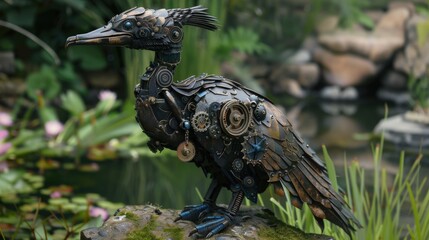 Naklejka premium Steampunk Cormorant