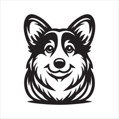 Pembroke Welsh Corgi dog, vector illustration, silhouette