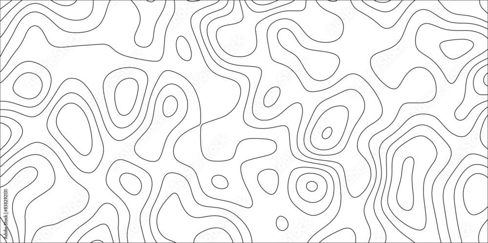 Poster Topographic elevation assignments map background geographic line. Geographical map shades with wavy pattern. Contour line light topographic curvy wave mountain reef. 