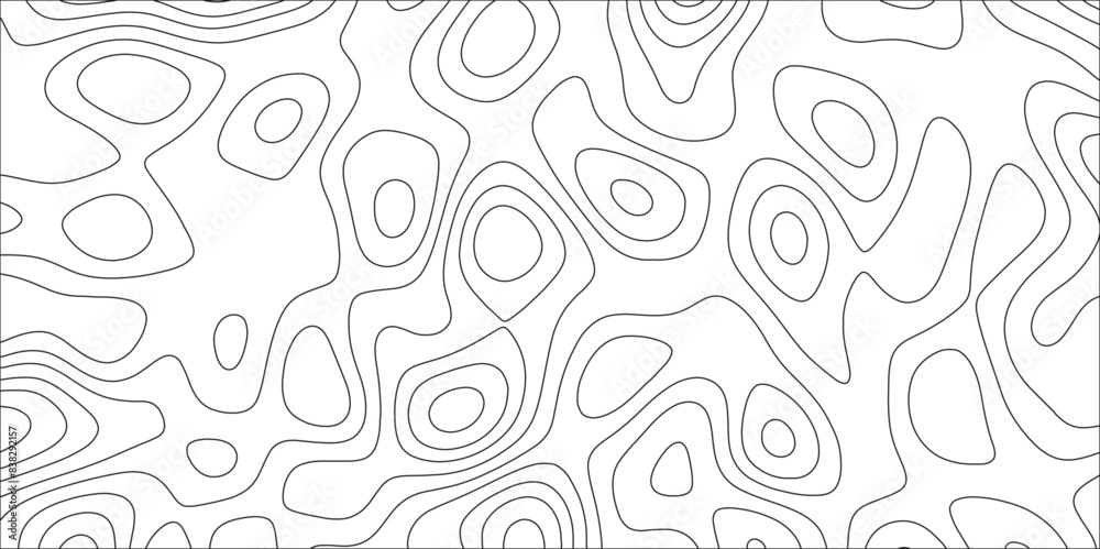 Aufkleber Topographic elevation assignments map background geographic line. Geographical map shades with wavy pattern. Contour line light topographic curvy wave mountain reef. 