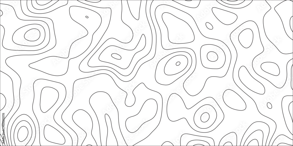 Leinwandbilder Topographic elevation assignments map background geographic line. Geographical map shades with wavy pattern. Contour line light topographic curvy wave mountain reef. 