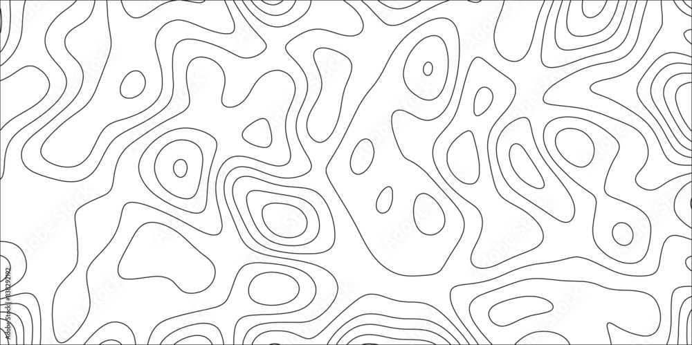 Poster Topographic elevation assignments map background geographic line. Geographical map shades with wavy pattern. Contour line light topographic curvy wave mountain reef. 