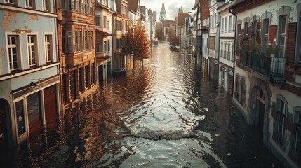 City Street Flooded Urgent Need for Insurance Coverage