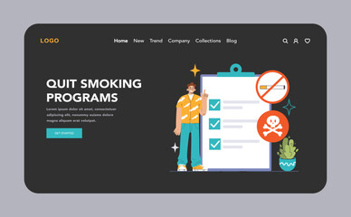 Quit Smoking Programs concept. Flat vector illustration