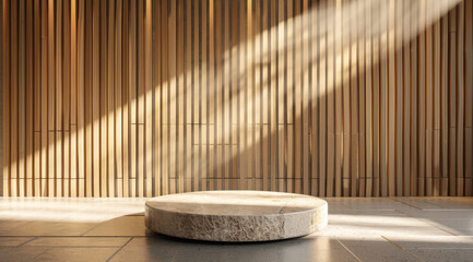 A gleaming white podium awaits your grand presentation or performance.