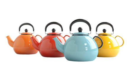 decorative tea kettle or coffee maker in a vibrant color or sleek design