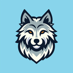 wolf head character logo mascot vector illustration