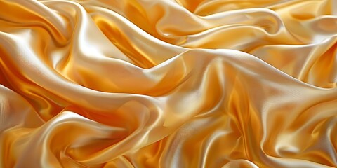 Obraz premium Silk fabric wallpaper with gold wavy pattern luxurious and elegant background. Concept Home Decor, Interior Design, Luxury Wallpapers, Golden Accents, Wavy Patterns