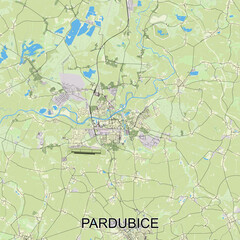 Pardubice, Czechia - Česko - map poster art
