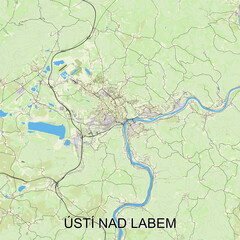 Fototapeta premium Ústí nad Labem, Czechia - Česko - map poster art