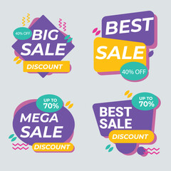 Realistic red price tags collection. Special offer or shopping discount label. Retail paper sticker. Promotional sale badge with text. Vector illustration.